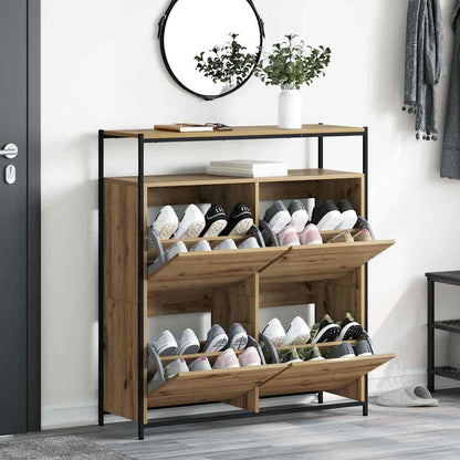 Skříň Na Obuv 100 X 34 X 112 Cm Kompozitní Dřevo Artisanový Dub