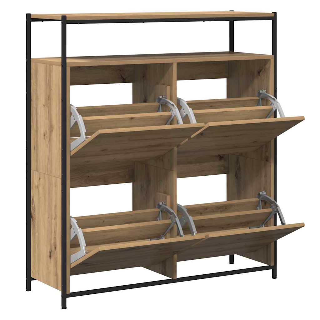 Skříň Na Obuv 100 X 34 X 112 Cm Kompozitní Dřevo Artisanový Dub