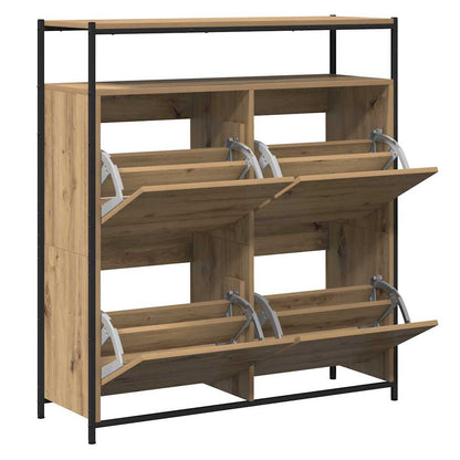 Skříň Na Obuv 100 X 34 X 112 Cm Kompozitní Dřevo Artisanový Dub