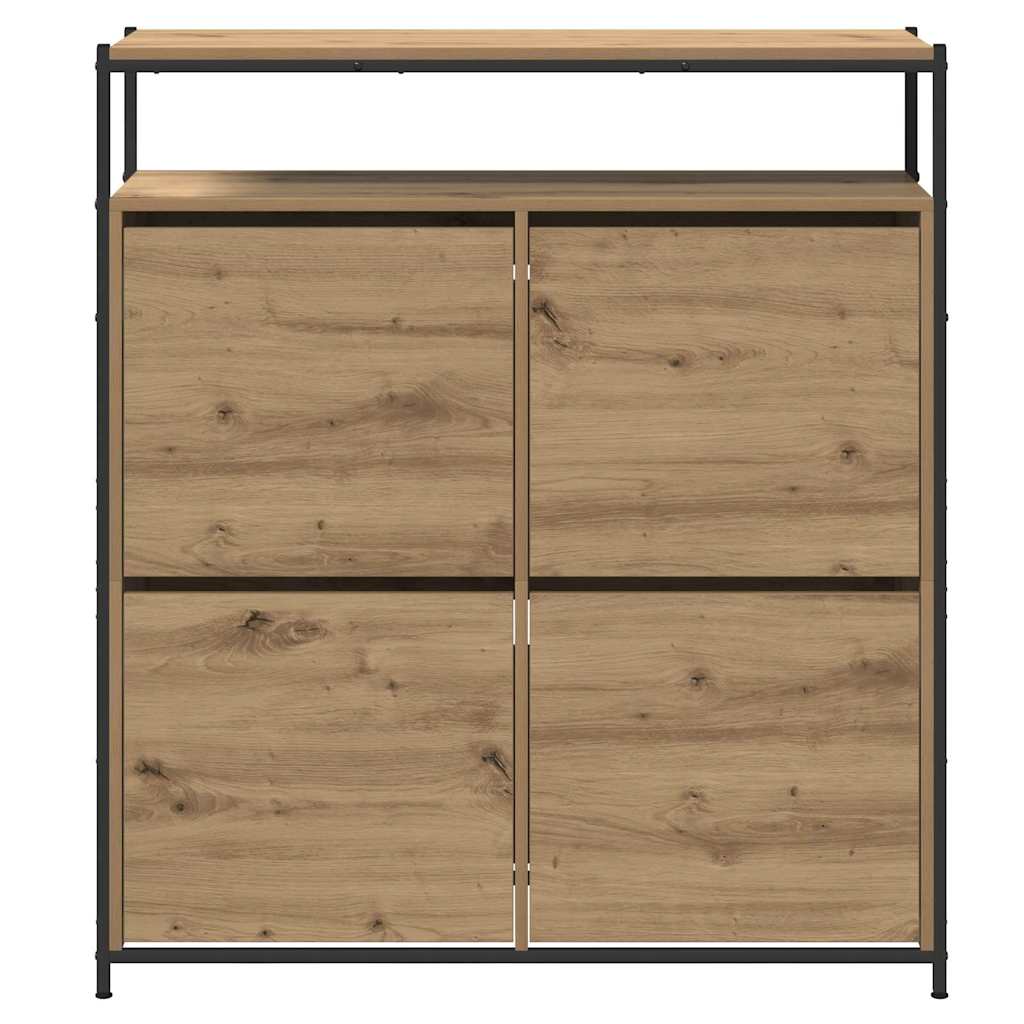 Skříň Na Obuv 100 X 34 X 112 Cm Kompozitní Dřevo Artisanový Dub