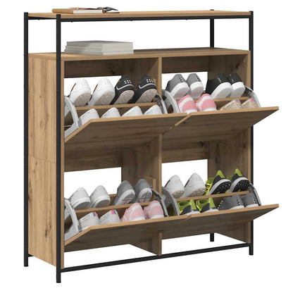 Skříň Na Obuv 100 X 34 X 112 Cm Kompozitní Dřevo Artisanový Dub