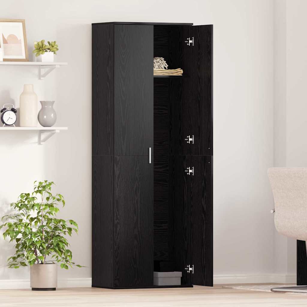 Highboard 60 X 35 X 180 Cm Kompozitní Dřevo Černý Dub