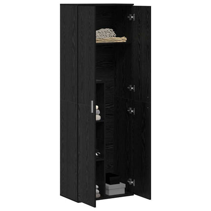 Highboard 60 X 35 X 180 Cm Kompozitní Dřevo Černý Dub