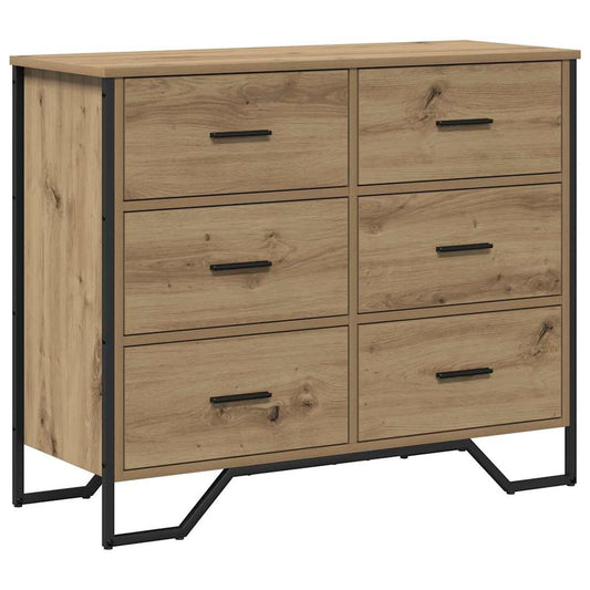Příborník 6-Zásuvka Artisanový Dub 91 X 35,5 X 74,5 Cm