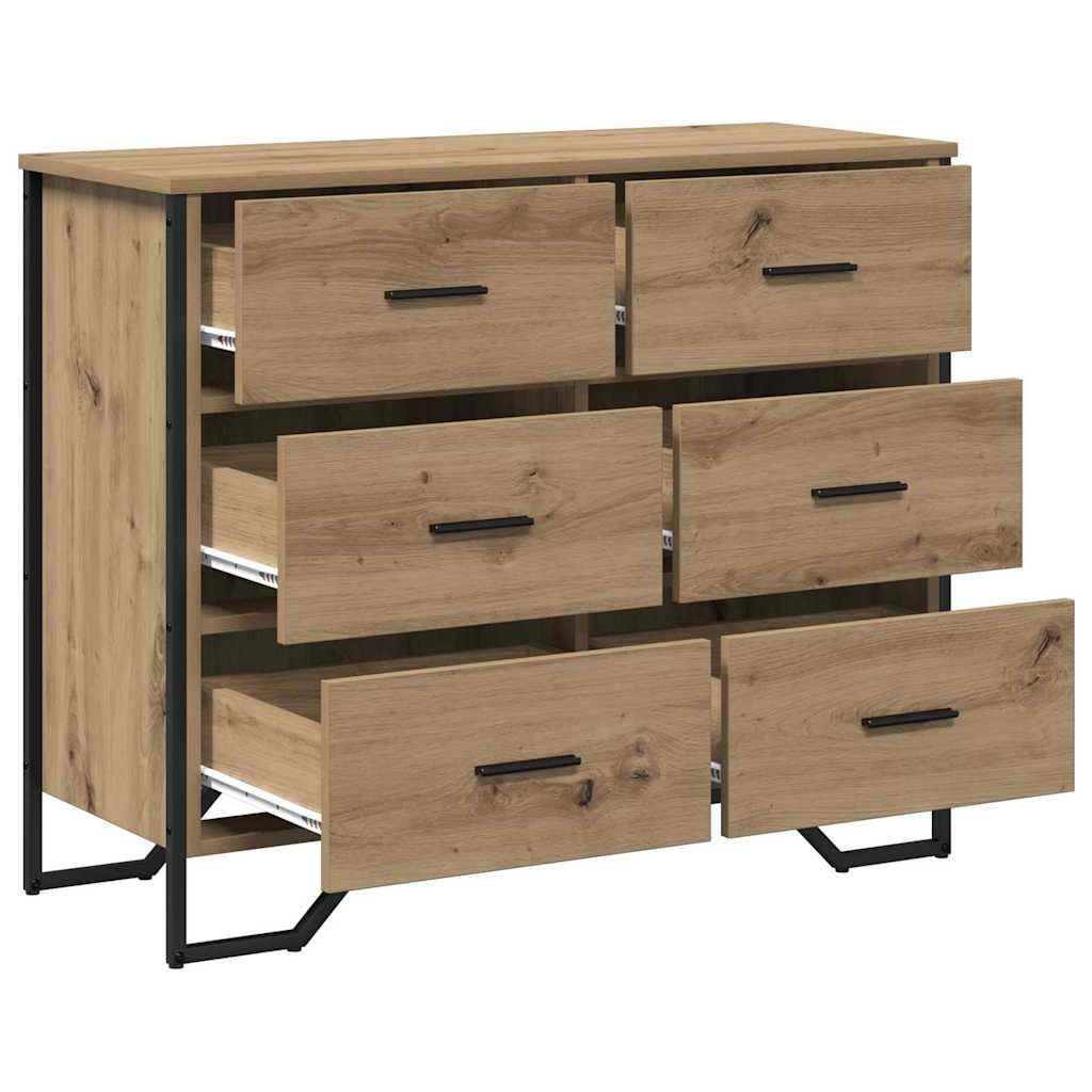 Příborník 6-Zásuvka Artisanový Dub 91 X 35,5 X 74,5 Cm