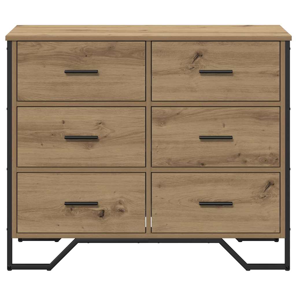Příborník 6-Zásuvka Artisanový Dub 91 X 35,5 X 74,5 Cm