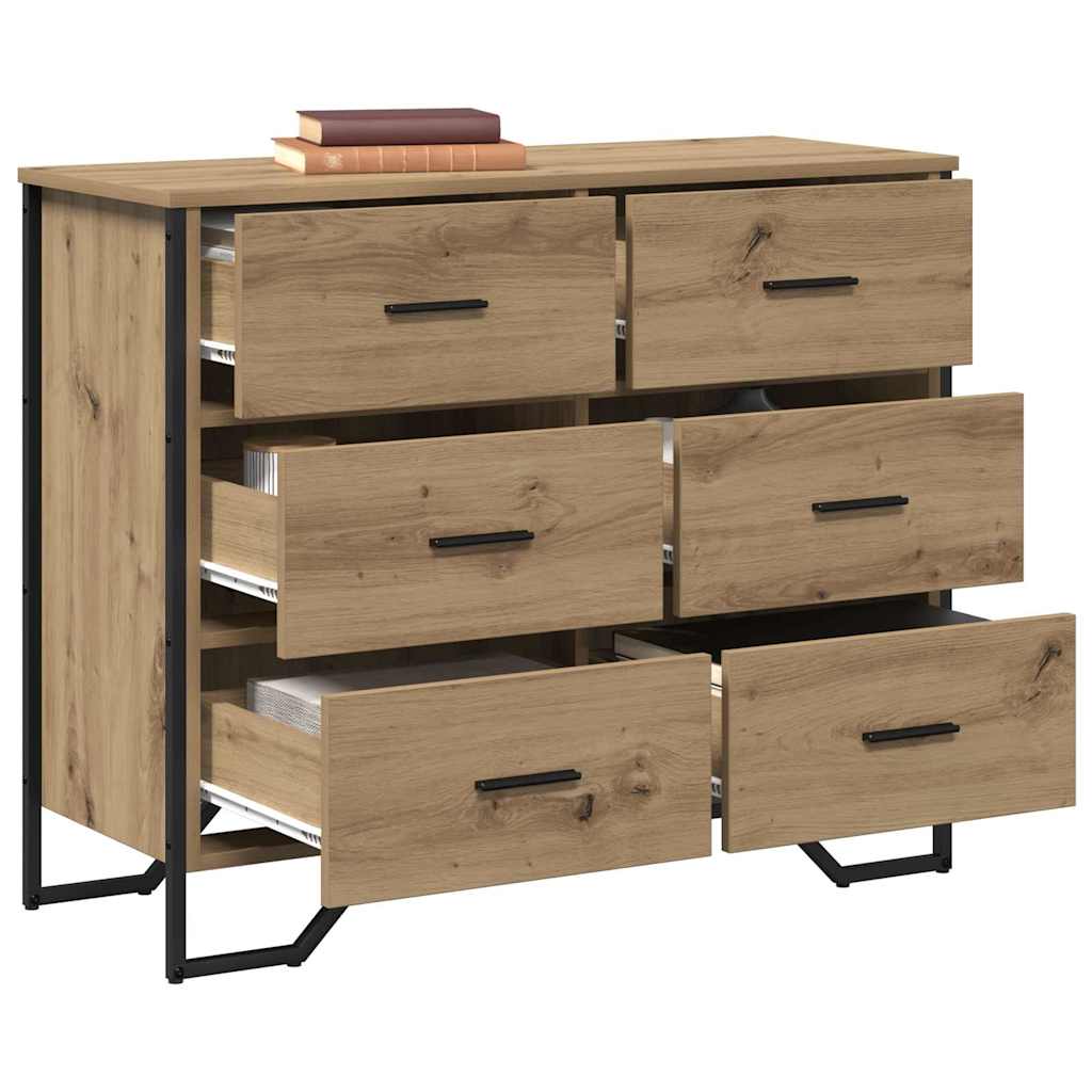 Příborník 6-Zásuvka Artisanový Dub 91 X 35,5 X 74,5 Cm