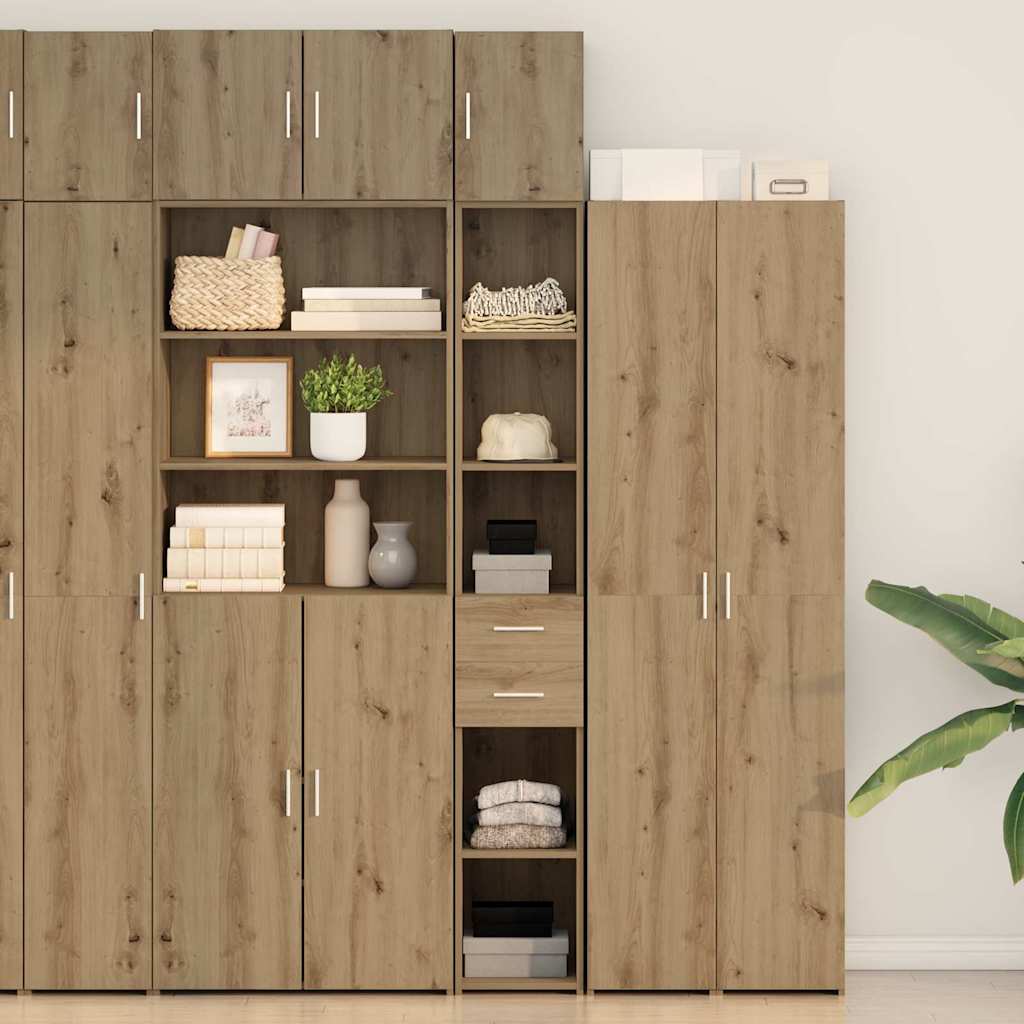 Úložná Skříňka 2 Ks Artisanový Dub 30 X 42,5 X 225 Cm