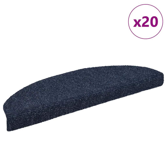 Schodové Rohože Samolepicí 20 Ks 65 X 21 X 4 Cm Modré, Půlkulaté, Velké