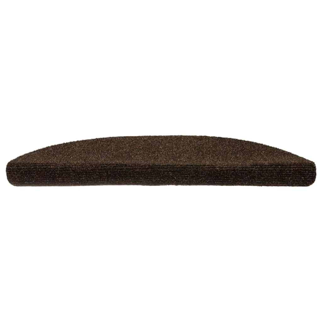 Schodové Rohože Samolepicí 20 Ks 56 X 17 X 3 Cm Hnědé Půlkulaté