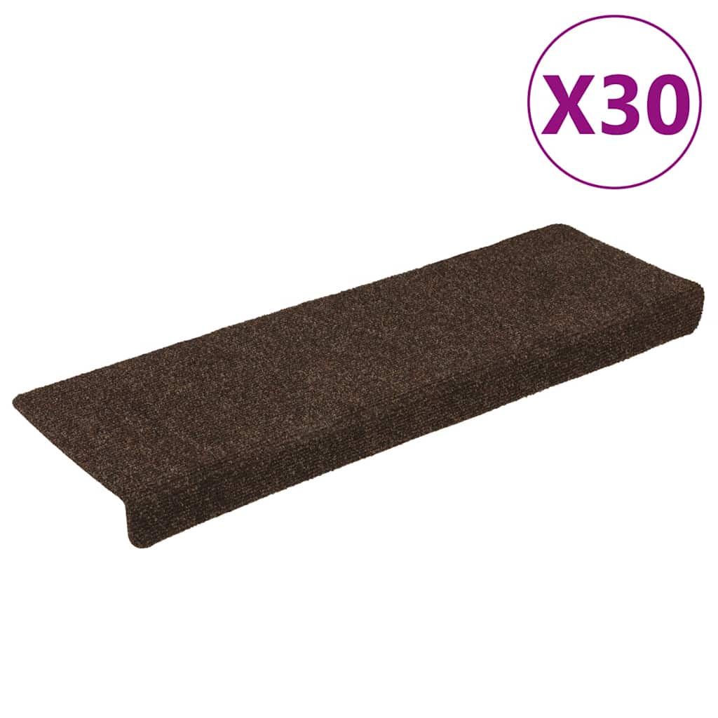 Schodové Rohože Samolepicí 15 Ks 65 X 21 X 4 Cm Tmavě Šedé S Obdélníkovým Okrajem