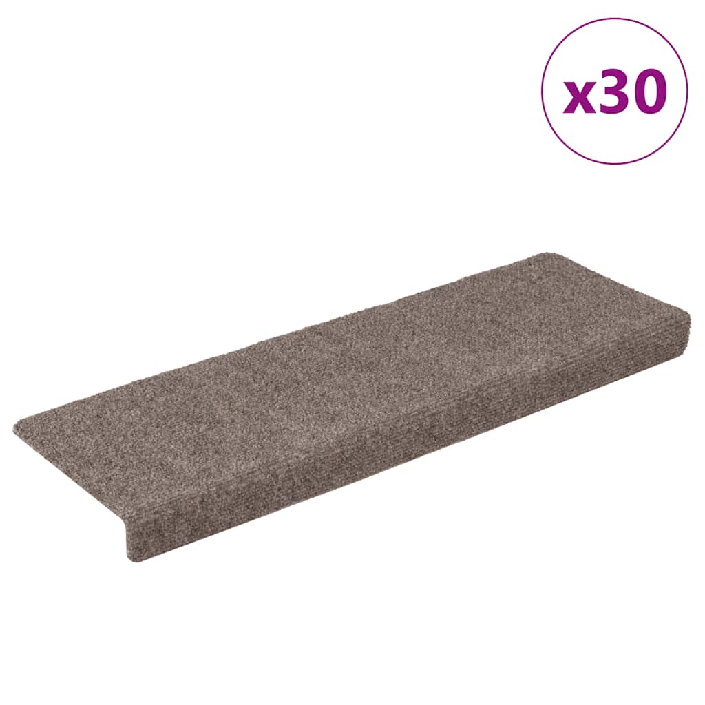 Schodové Rohože Samolepicí 15 Ks 65 X 21 X 4 Cm Tmavě Šedé S Obdélníkovým Okrajem