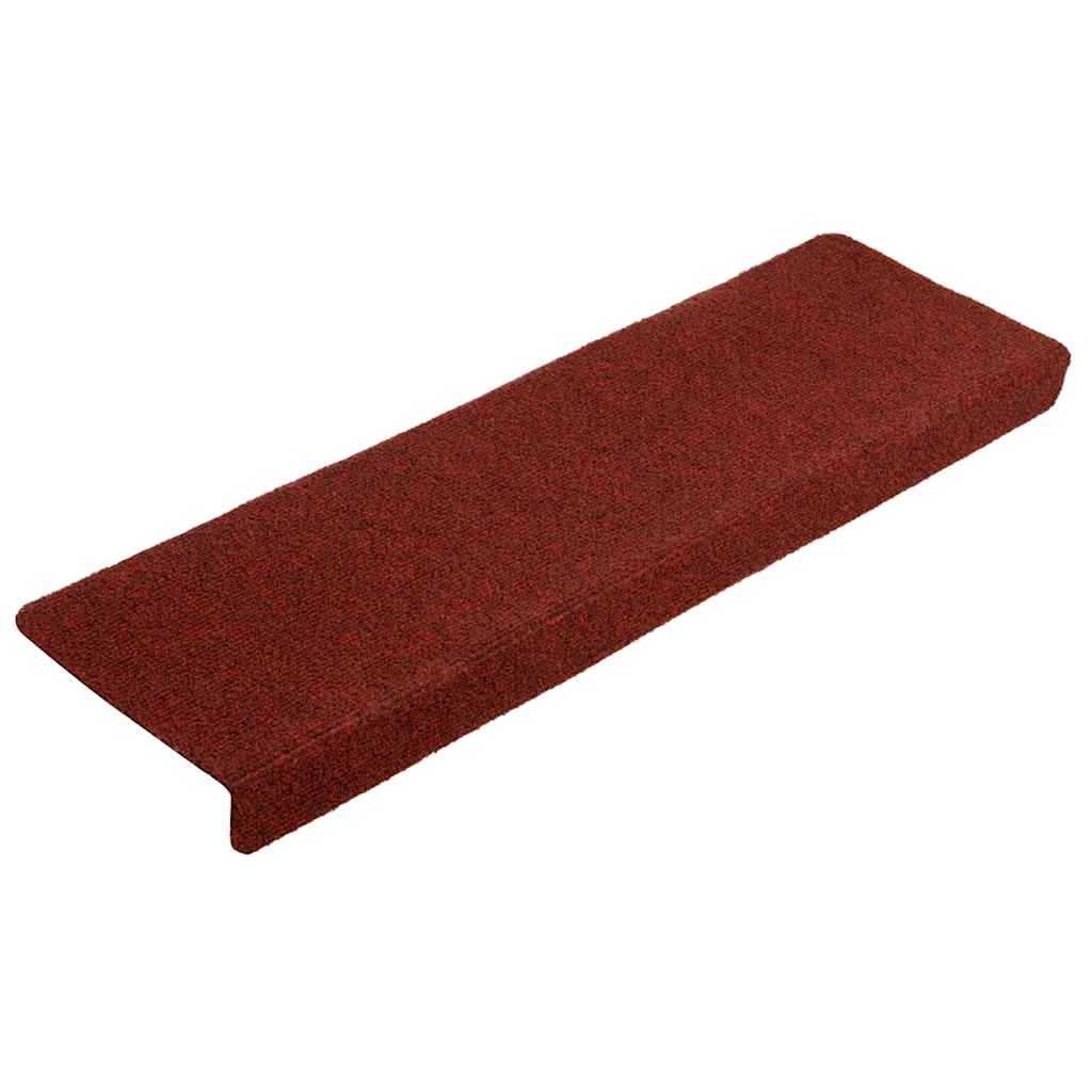 Schodové Rohože Samolepicí 20 Ks 65 X 21 X 4 Cm Bordó Červená S Obdélníkovým Okrajem