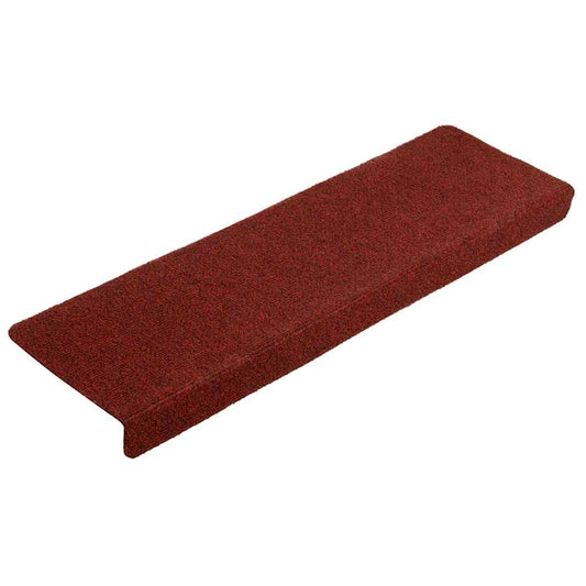 Schodové Rohože Samolepicí 20 Ks 65 X 21 X 4 Cm Bordó Červená S Obdélníkovým Okrajem