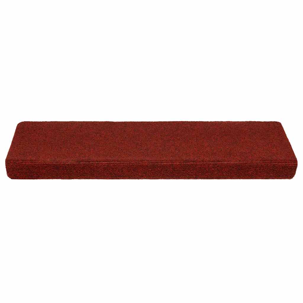 Schodové Rohože Samolepicí 20 Ks 65 X 21 X 4 Cm Bordó Červená S Obdélníkovým Okrajem