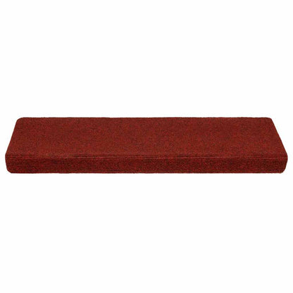 Schodové Rohože Samolepicí 20 Ks 65 X 21 X 4 Cm Bordó Červená S Obdélníkovým Okrajem