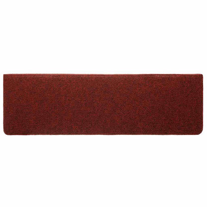 Schodové Rohože Samolepicí 20 Ks 65 X 21 X 4 Cm Bordó Červená S Obdélníkovým Okrajem