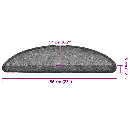 Rohože Na Schody 30 Ks Tmavě Šedé 56X17X3 Cm Tlumeně Bílá