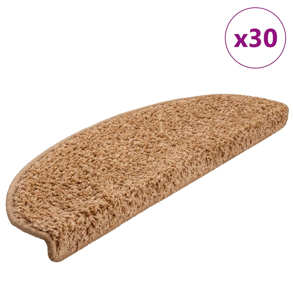 Schodové Rohože 10 Ks Hnědé Půlkulaté