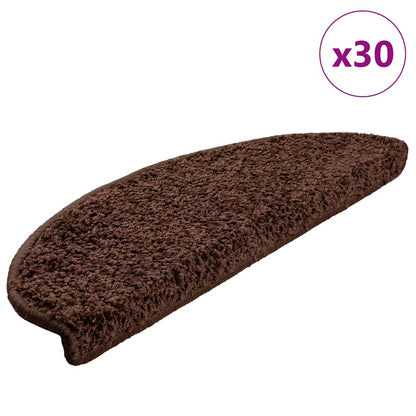 Schodové Rohože 10 Ks Hnědé Půlkulaté