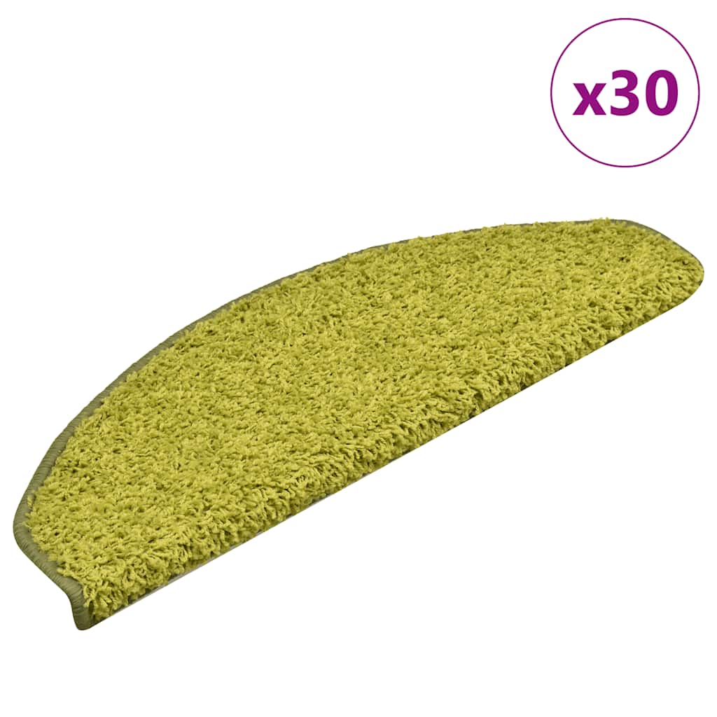 Schodové Rohože 30 Ks 65 X 21 X 4 Cm Zelené, Půlkulaté, Velké