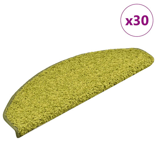Schodové Rohože 30 Ks 65 X 21 X 4 Cm Zelené, Půlkulaté, Velké