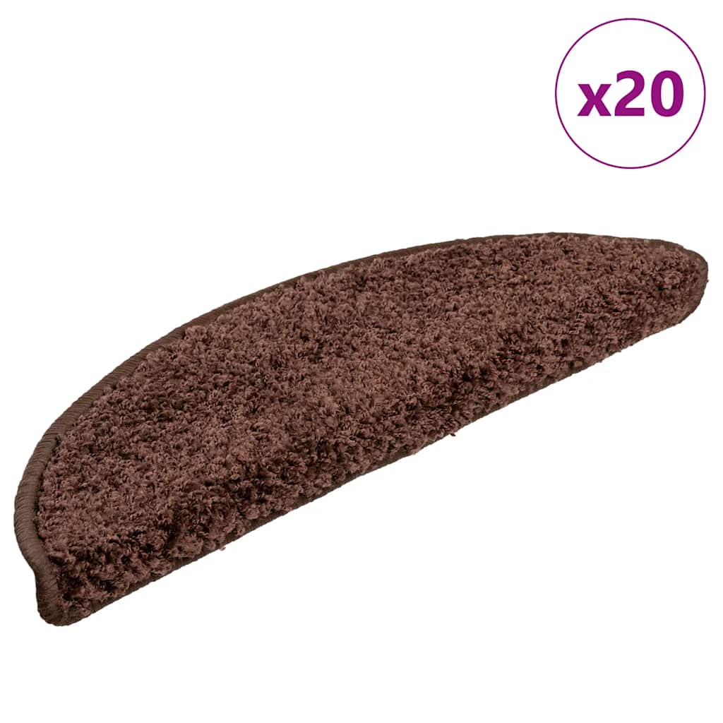 Schodové Rohože 10 Ks Hnědé Půlkulaté