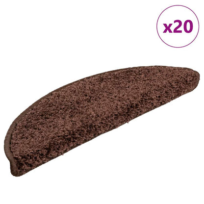 Schodové Rohože 10 Ks Hnědé Půlkulaté