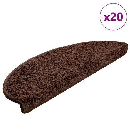 Schodové Rohože 10 Ks Hnědé Půlkulaté