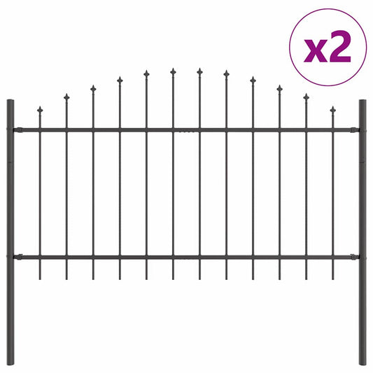 Zahradní Plot Woerden 2 Ks 170 X 140 Cm Práškově Lakovaná Ocel