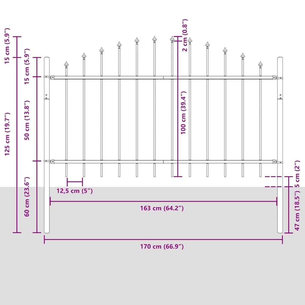 Zahradní Plot Woerden 2 Ks 170 X 140 Cm Práškově Lakovaná Ocel