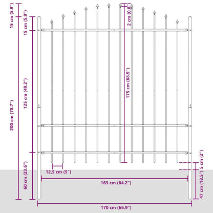 Zahradní Plot Woerden 2 Ks 170 X 215 Cm Práškově Lakovaná Ocel