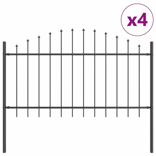 Zahradní Plot Woerden 4 Ks 170 X 140 Cm Práškově Lakovaná Ocel