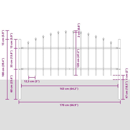 Zahradní Plot Woerden 6 Ks 170 X 115 Cm Práškově Lakovaná Ocel