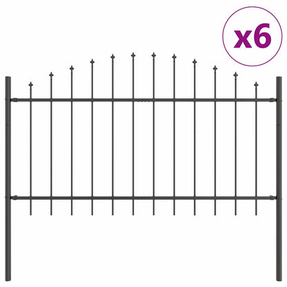Zahradní Plot Woerden 6 Ks 170 X 140 Cm Práškově Lakovaná Ocel