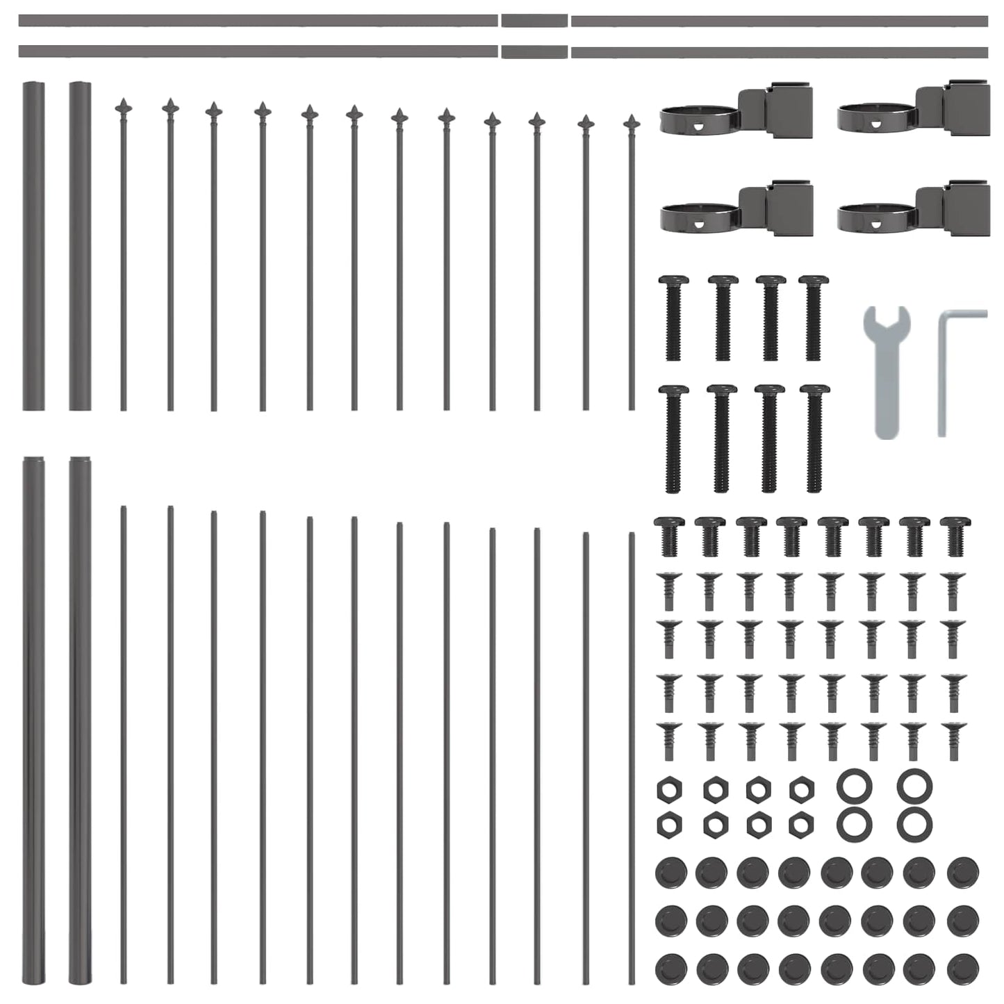 Zahradní Plot Woerden 7 Ks 170 X 190 Cm Práškově Lakovaná Ocel
