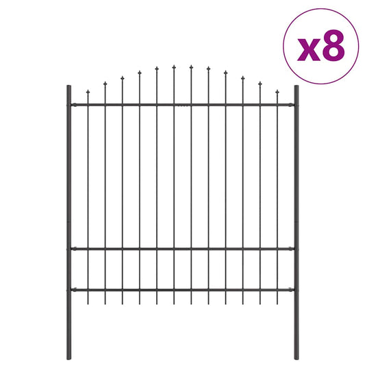 Zahradní Plot Woerden 8 Ks 170 X 215 Cm Práškově Lakovaná Ocel