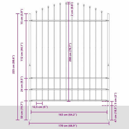 Zahradní Plot Woerden 6 Ks 170 X 225 Cm Práškově Lakovaná Ocel