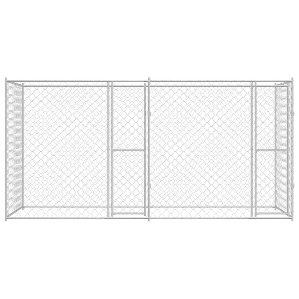 Klec Pro Psa Stříbrná 400 X 200 X 200 Cm Pozinkovaná Ocel