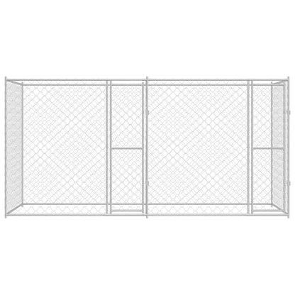Klec Pro Psa Stříbrná 400 X 200 X 200 Cm Pozinkovaná Ocel