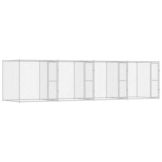 Klec Pro Psa Stříbrná 800 X 200 X 200 Cm Pozinkovaná Ocel