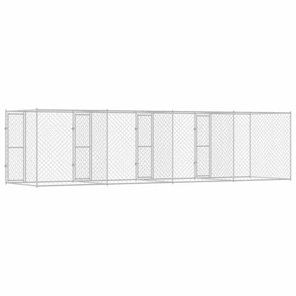Klec Pro Psa Stříbrná 800 X 200 X 200 Cm Pozinkovaná Ocel