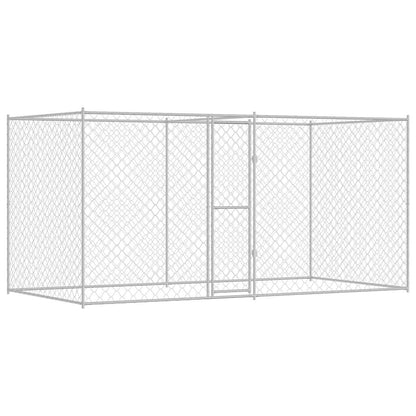 Klec Pro Psa Stříbrná 400 X 200 X 200 Cm Pozinkovaná Ocel