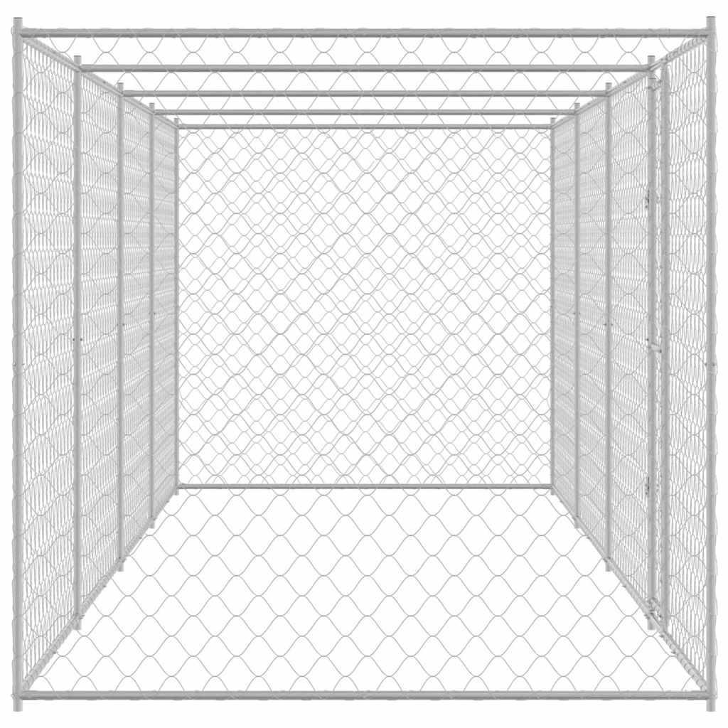 Klec Pro Psa Stříbrná 800 X 200 X 200 Cm Pozinkovaná Ocel