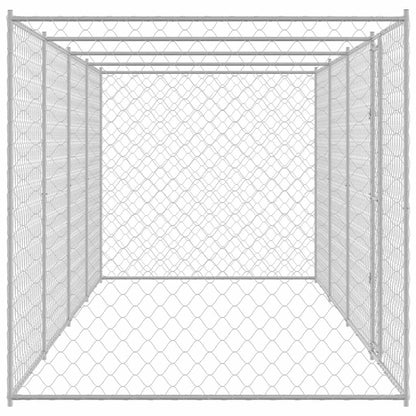 Klec Pro Psa Stříbrná 800 X 200 X 200 Cm Pozinkovaná Ocel