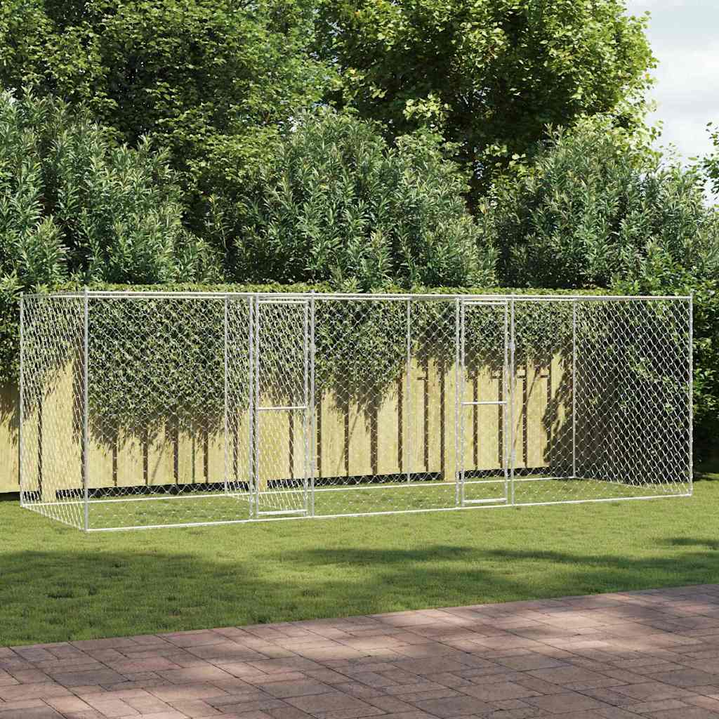 Klec Pro Psa Stříbrná 600 X 200 X 200 Cm Pozinkovaná Ocel
