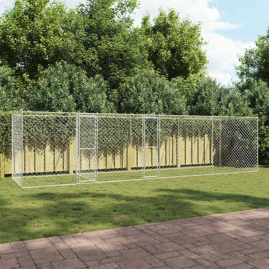 Klec Pro Psa Stříbrná 800 X 200 X 200 Cm Pozinkovaná Ocel