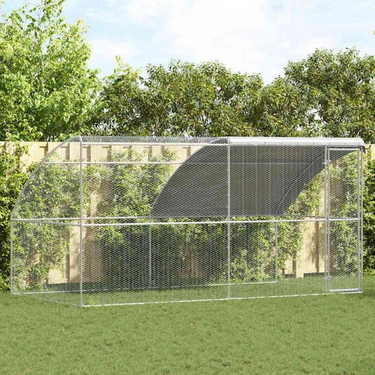 Klec Pro Kuřata S 1 Dvířky 2 Ks Stříbrná 400X200X200Cm