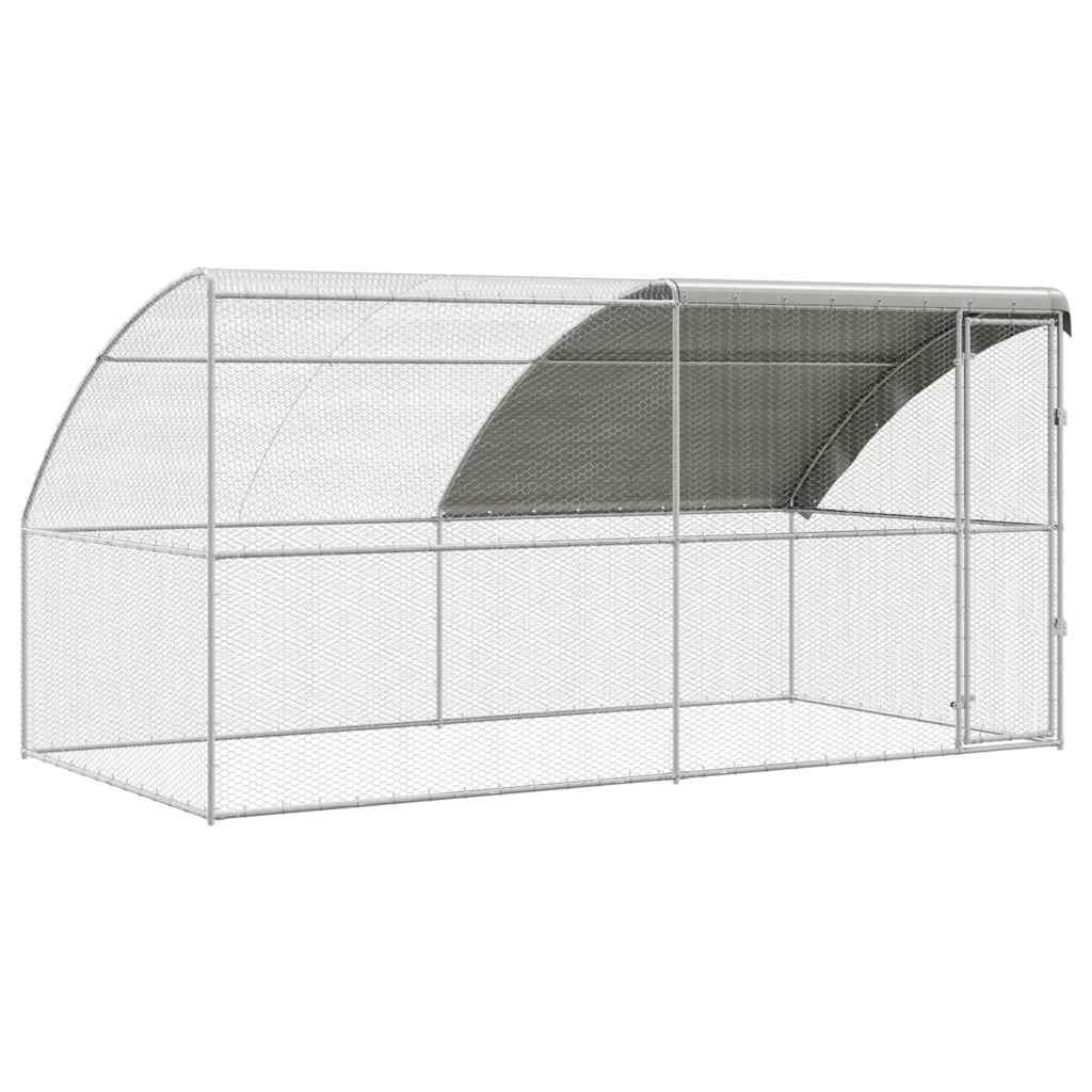 Klec Pro Kuřata S 1 Dvířky 2 Ks Stříbrná 400X200X200Cm