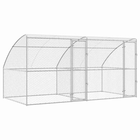 Psí Kennel 2 Ks Stříbrná 4 X 2 X 2 M Pozinkovaná Ocel